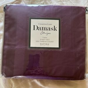 Charter Club Damask Stripe Twin Sheet Set